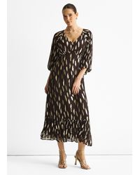 Gini London - Viscose Clipped Balloon Sleeve Maxi Dress - Lyst