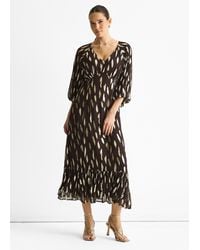 Gini London - Viscose Clipped Balloon Sleeve Maxi Dress - Lyst