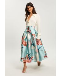 Karen Millen - Petite Lilly Twill Woven Prom Skirt - Lyst