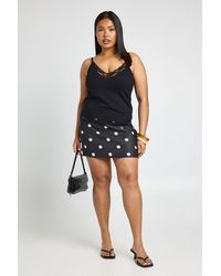Boohoo - Plus Polka Dot Bengaline Mini Skirt - Lyst