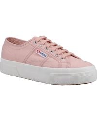 Superga - 2740 Katoenen Platform Damestrainers Blush - Lyst