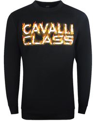 Roberto Cavalli - Fire Logo Design Sweatshirt Cotton - Lyst