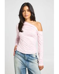 Boohoo - Polka Dot One Shoulder Sleeveless Top - Lyst