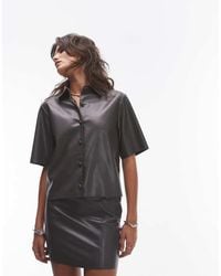TOPSHOP - Faux Leather Co Ord Mini Skirt - Lyst