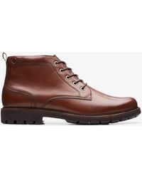 Clarks - Batcombe Mix Dark Tan Lea Boots - Lyst