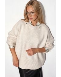 Hiccup - Oversized Crew Neck Knit Sweater - Lyst