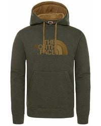 The North Face - Drew Peak Embroidery Hoodie British Khaki Cotton - Lyst
