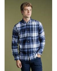 French Connection - Cotton Flannel Check Long Sleeve Shirt - Lyst