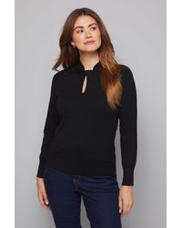 Wallis - Twist Neck Keyhole Jumper - Lyst
