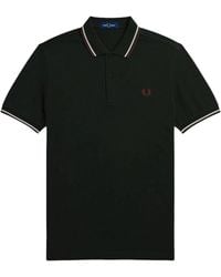 Fred Perry - Twin Tipped Dark Polo Shirt Cotton - Lyst