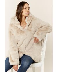 Gini London - Jack Van Imitatiebont Met Capuchon - Lyst