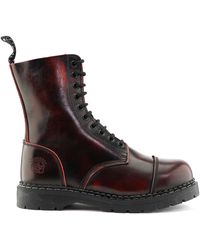Grinders - Wine Leather Steel Toe Cap Lace Up Boots - Lyst