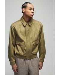 BoohooMAN - Boxy Faux Suede Utility Pocket Harrington Jacket - Lyst