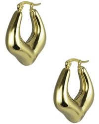 The Jewellery Stockroom - Plated Stainless Steel Chunky V Shaped Creole Earrings - Lyst