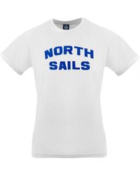 North Sails - Wit T-shirt Met Bloklogo Van - Lyst