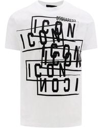 DSquared² - Icon Stamps Logo T-Shirt Cotton - Lyst