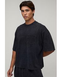 BoohooMAN - Essential Washed Oversized Boxy Front Pocket T-Shirt - Lyst
