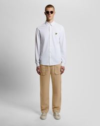 Lyle & Scott - Straight Leg Linen Blend Trousers - Lyst