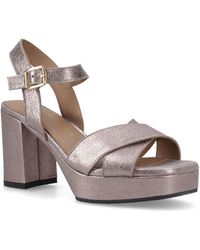 Hush Puppies - Ophelia Leather Heel Suede Pewter Slim Fit Sandals - Lyst
