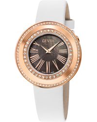 Gevril - Gandria Swiss Diamond Watch, Bronze Mop Dial, Genuine Italian Made Leather Strap - Lyst