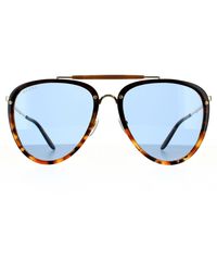Gucci - Aviator Herren Sonnenbrille Havanna Blau - Lyst