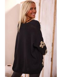 Azura Exchange - Floral Print Knitted Open Front Loose Cardigan - Lyst