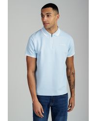 Firetrap - Light Regular Fit Cotton Ottoman Zip Polo - Lyst