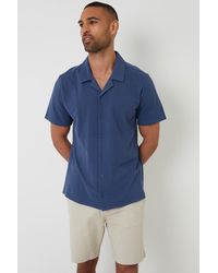 Threadbare - Cotton Pique Revere Collar Short Sleeve Shirt - Lyst