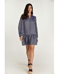 Conquista - Denim Style Dress With Buttons - Lyst