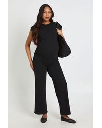 Boohoo - Maternity Ruched Waist Wide Leg Jumpsuit - Lyst