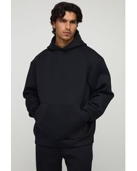 BoohooMAN - Oversized Boxy Bonded Scuba Hoodie - Lyst