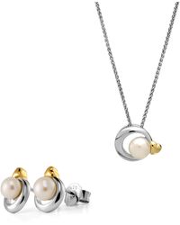 Orphelia - 'mathilde' Dames 925 Sterling Zilveren Set: Ketting-hanger + Oorbellen - Lyst