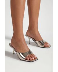 Boohoo - Square Toe Minimal Heeled Mules - Lyst