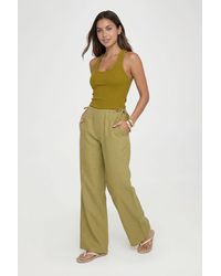 Boohoo - Tall Linen Look Tie Side Low Rise Trousers - Lyst