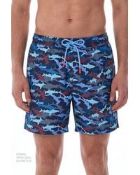 Penti - Striped Fish Pattern Swim Shorts - Lyst