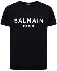Balmain - Swim T-Shirt With Logo - Lyst