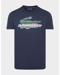 Lacoste - Sport Regular Fit Organic Cotton T-shirt In Navy - Lyst