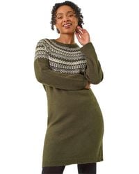 Roman - Petite Fairisle Knit Jumper Dress - Lyst