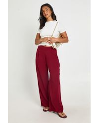 Boohoo - Petite Basics Wide Leg Trousers - Lyst