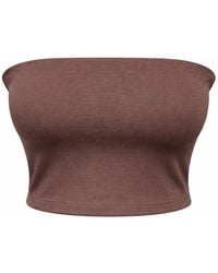 MixRay - Strapless Crop Bandeau Blouse - Lyst