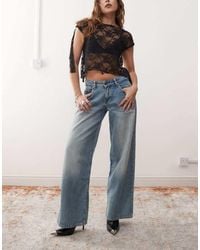 Motel - Roomy Extra Wide Low Rise Jeans - Lyst