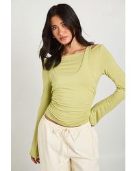 Boohoo - Soft Double Layer Long Sleeve Top - Lyst
