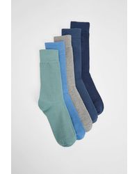MAINE - Multi 5 Pack Coloured Plain Ribbed Socks - Lyst