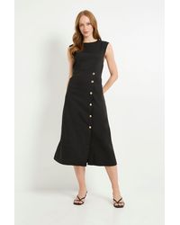 PRINCIPLES - Button Detail Utility Midi Dress - Lyst