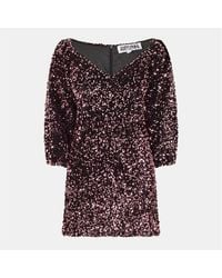 Amy Lynn - Amylynn Sequins V-Neck Mini Dress - Lyst