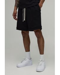 BoohooMAN - Baggy Drop Crotch Exposed Seam Loopback Short - Lyst