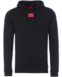 HUGO - Logo Patch Sustainable Hooded Sweatshirt - Lyst