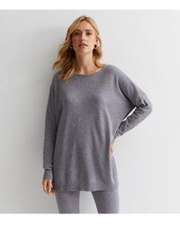 Gini London - Soft Touch Crew Neck Oversized Top - Lyst