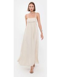 Hiccup - Flowers Embroidered Maxi Dress With Lace Detail - Lyst