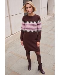 Roman - Fairisle Knit Jumper Dress - Lyst